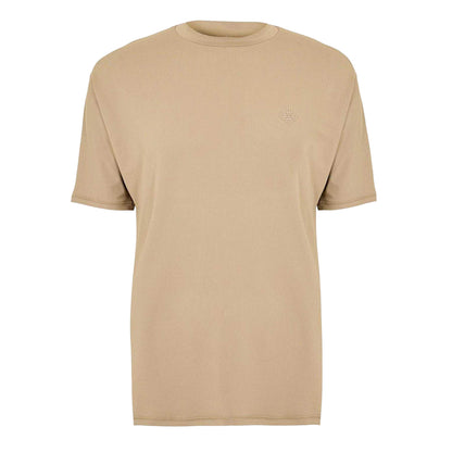 Sand - Front - Couture Club Mens Rubberised Logo Training T-Shirt