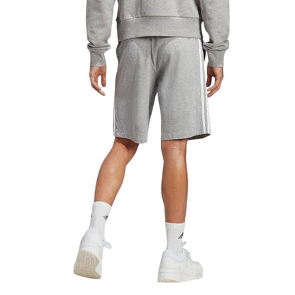 Medium Grey - Back - Adidas Mens Essentials 3 Stripes Shorts