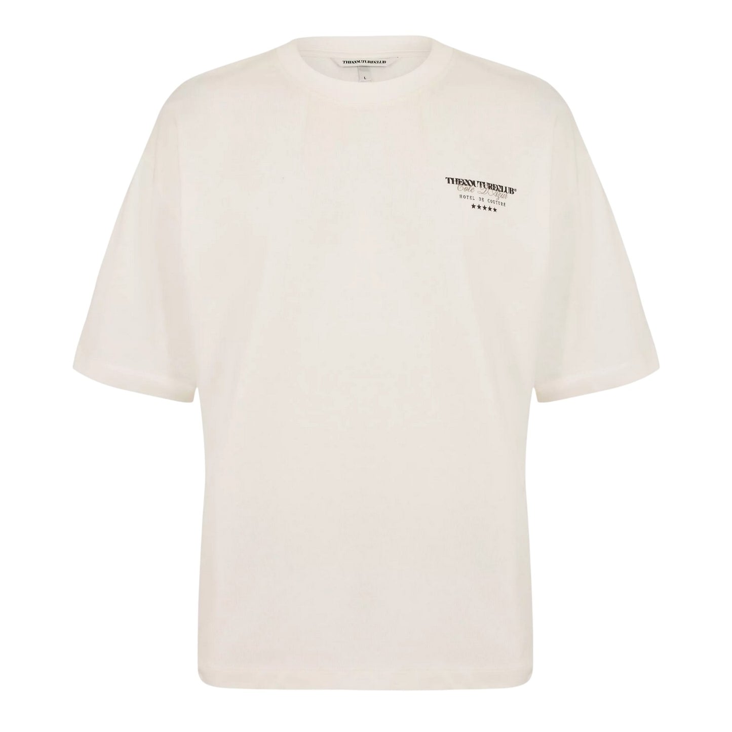 Off White - Front - Couture Club Mens Oversized T-Shirt