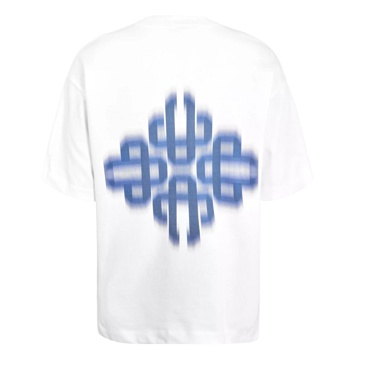 White-Navy - Back - Couture Club Mens Blurred Oversized T-Shirt