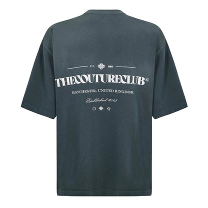 Black - Back - Couture Club Mens Washed Oversized T-Shirt