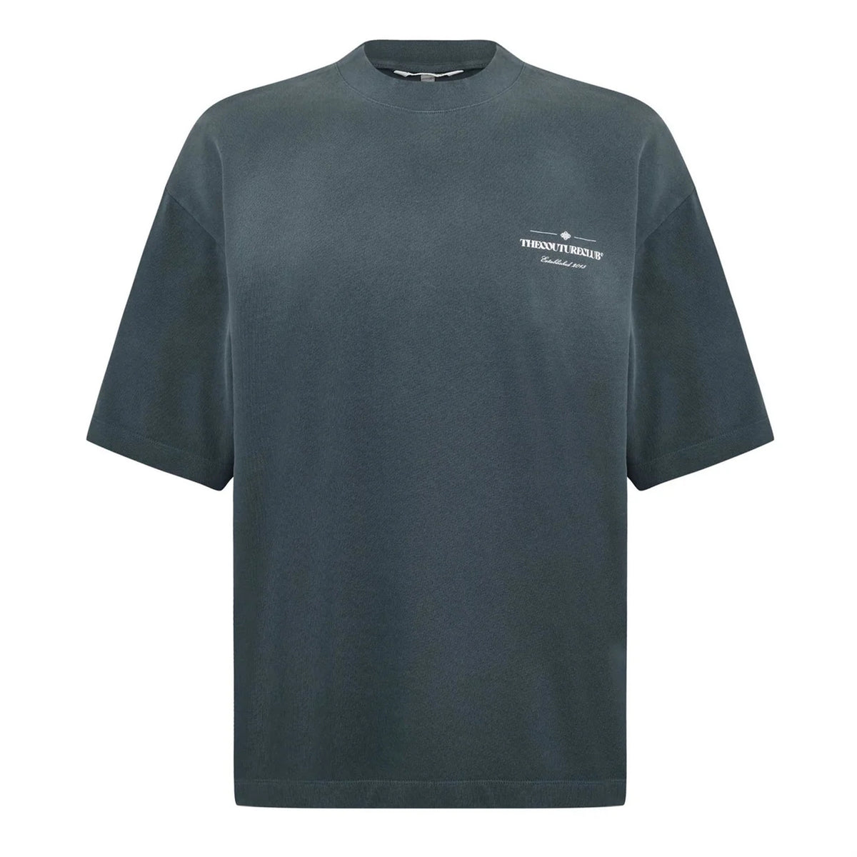 Black - Front - Couture Club Mens Washed Oversized T-Shirt