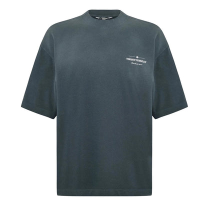 Black - Front - Couture Club Mens Washed Oversized T-Shirt