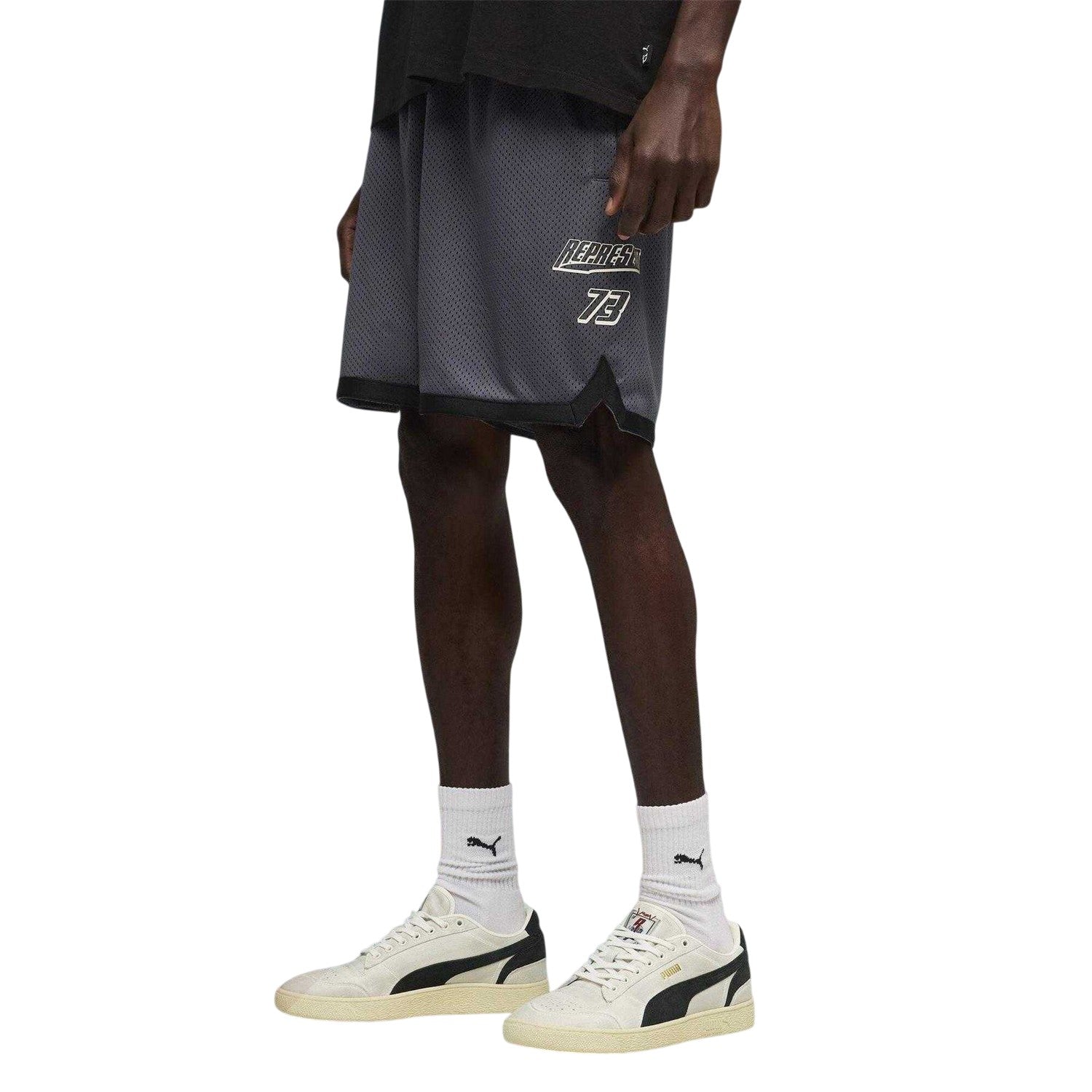 Grey - Pack Shot - Puma Mens Structured Track Shorts