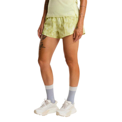 Lemon - Side - The North Face Womens-Ladies Sunriser Camouflage Running Shorts