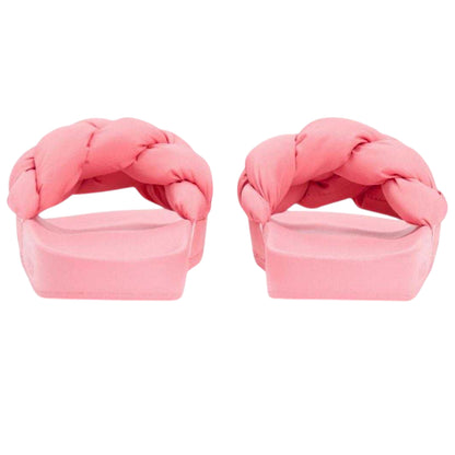 Pink - Back - Tommy Jeans Womens-Ladies Braided Slides