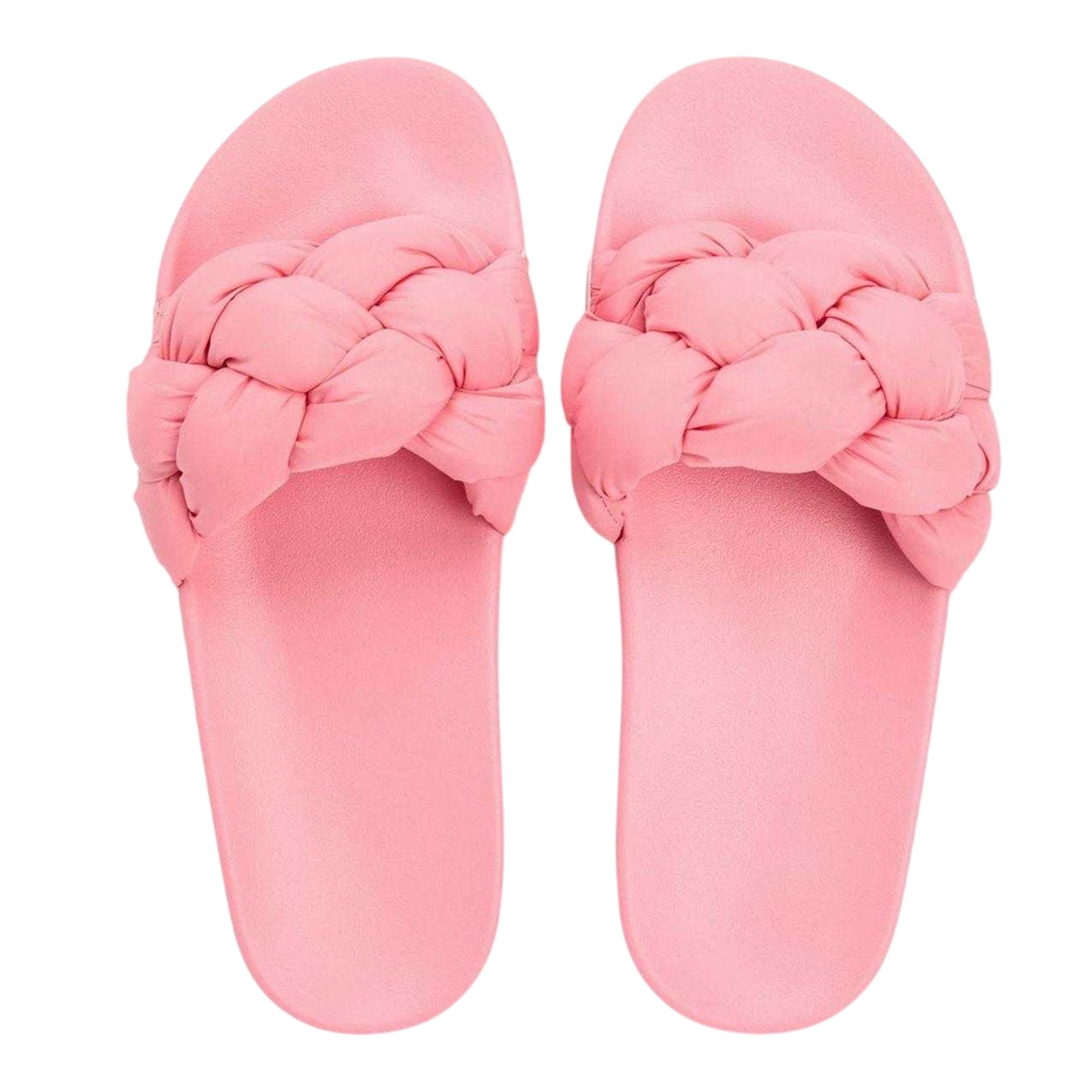 Pink - Side - Tommy Jeans Womens-Ladies Braided Slides