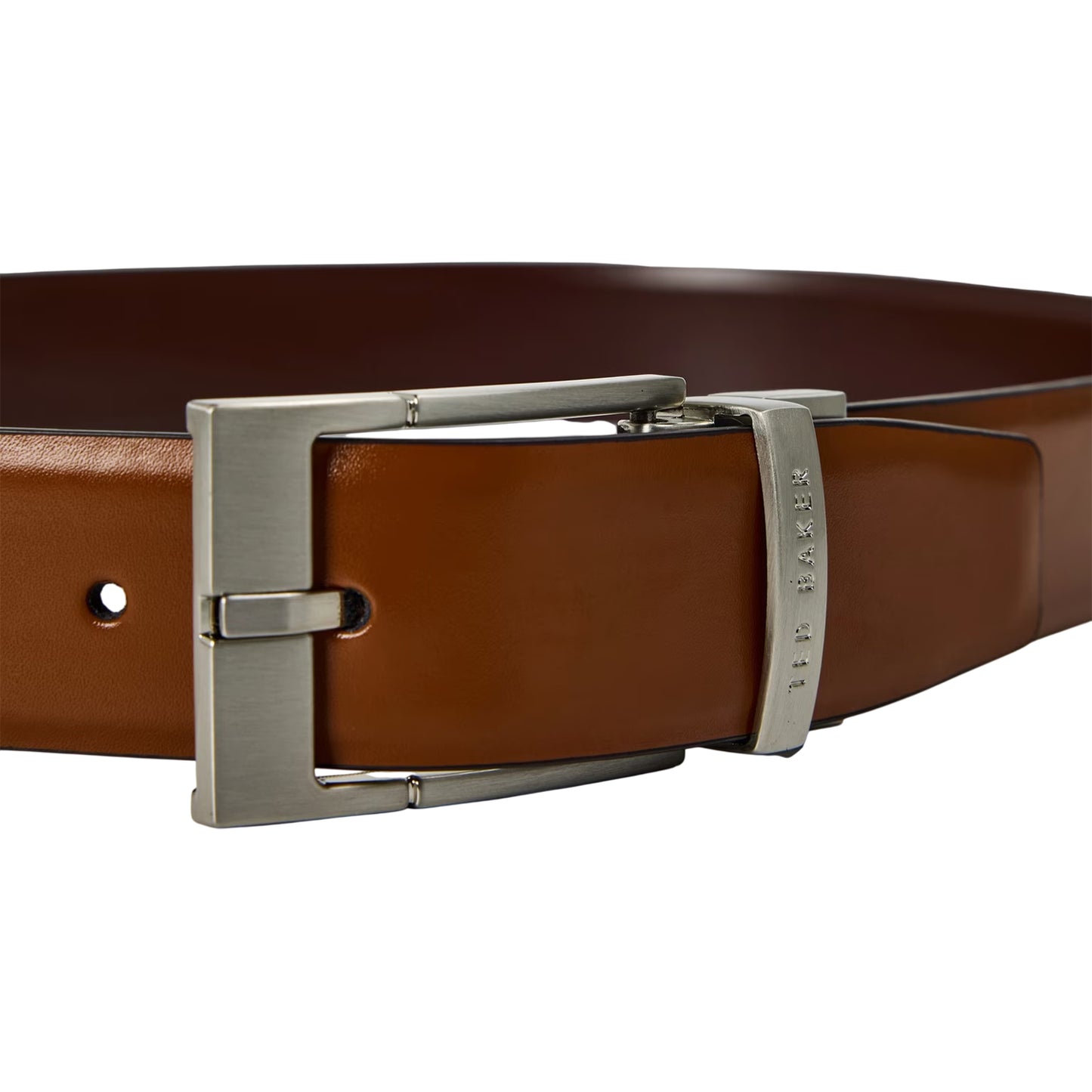 Tan - Side - Ted Baker Mens Leather Belt