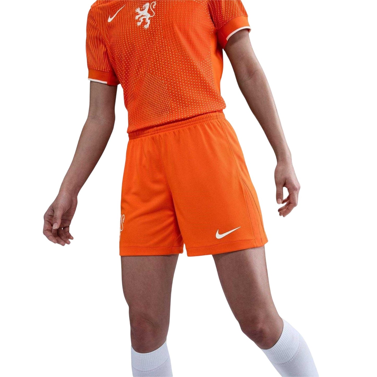 Orange-White - Side - Nike Womens-Ladies Netherlands FC Home Shorts