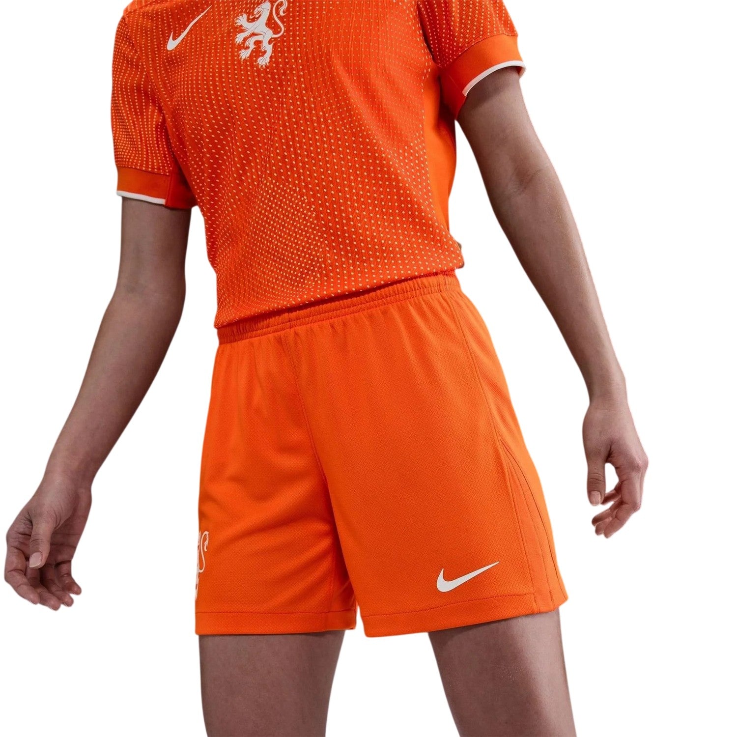 Orange-White - Front - Nike Womens-Ladies Netherlands FC Home Shorts