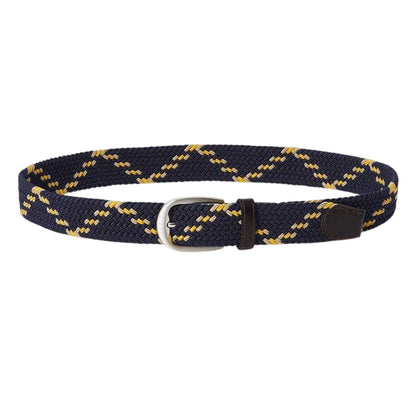 Navy-Brown - Front - Osprey Mens Sam Woven Leather Belt