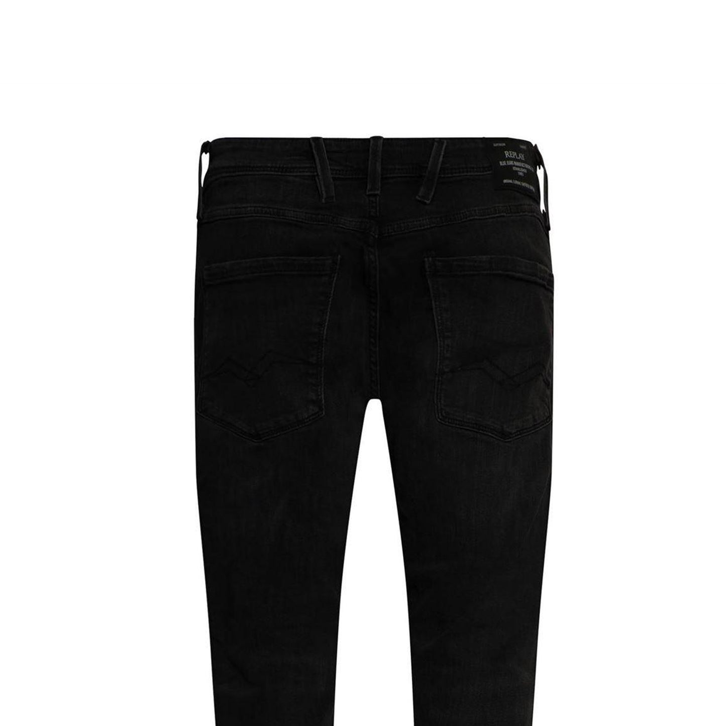 Black - Pack Shot - Replay Mens Anbass Washed Slim Jeans