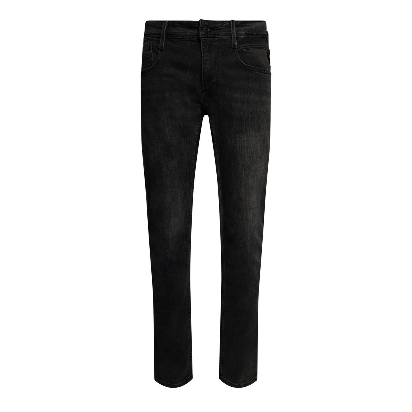 Black - Front - Replay Mens Anbass Washed Slim Jeans