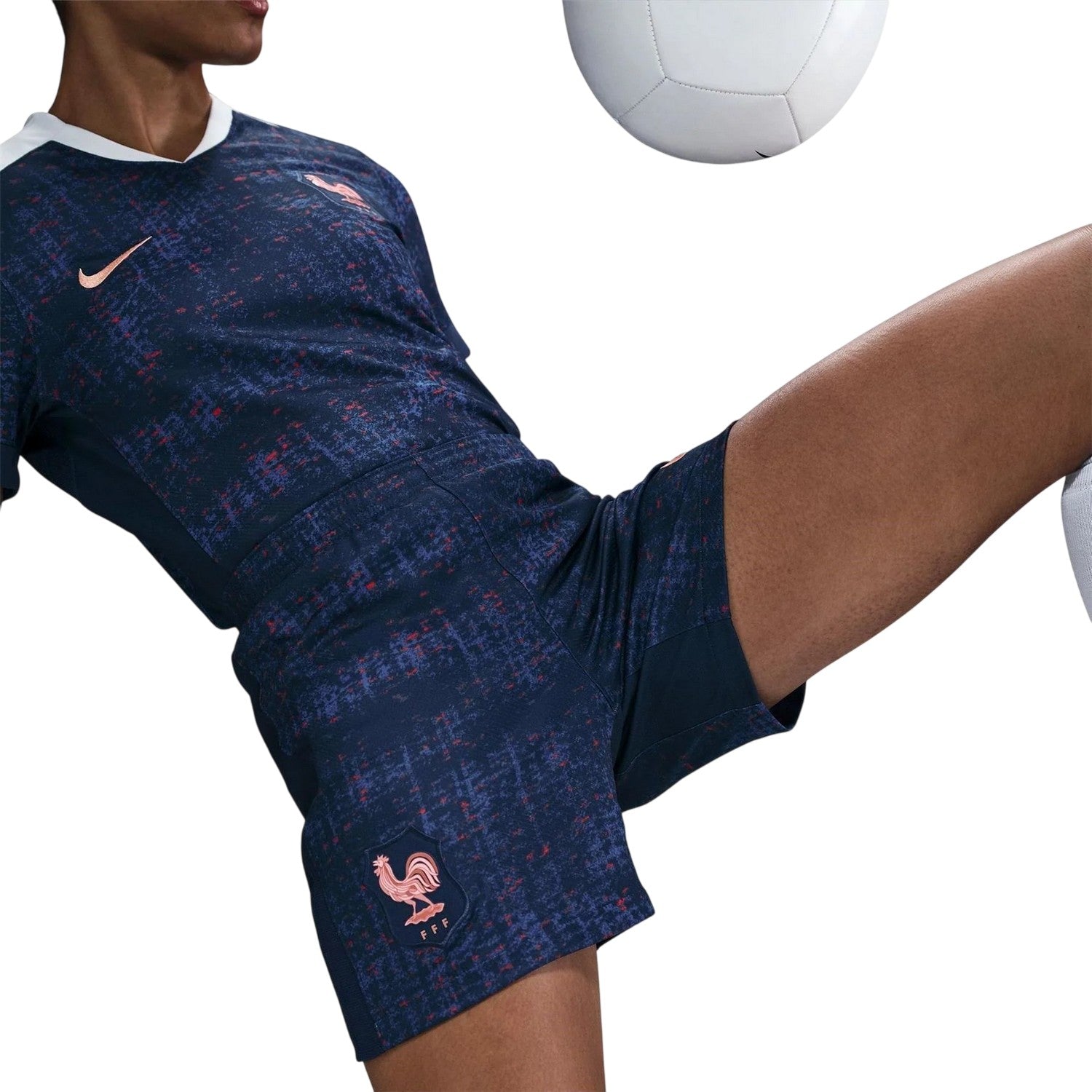 Blue - Side - Nike Womens-Ladies 2025 French Football Federation Home Shorts