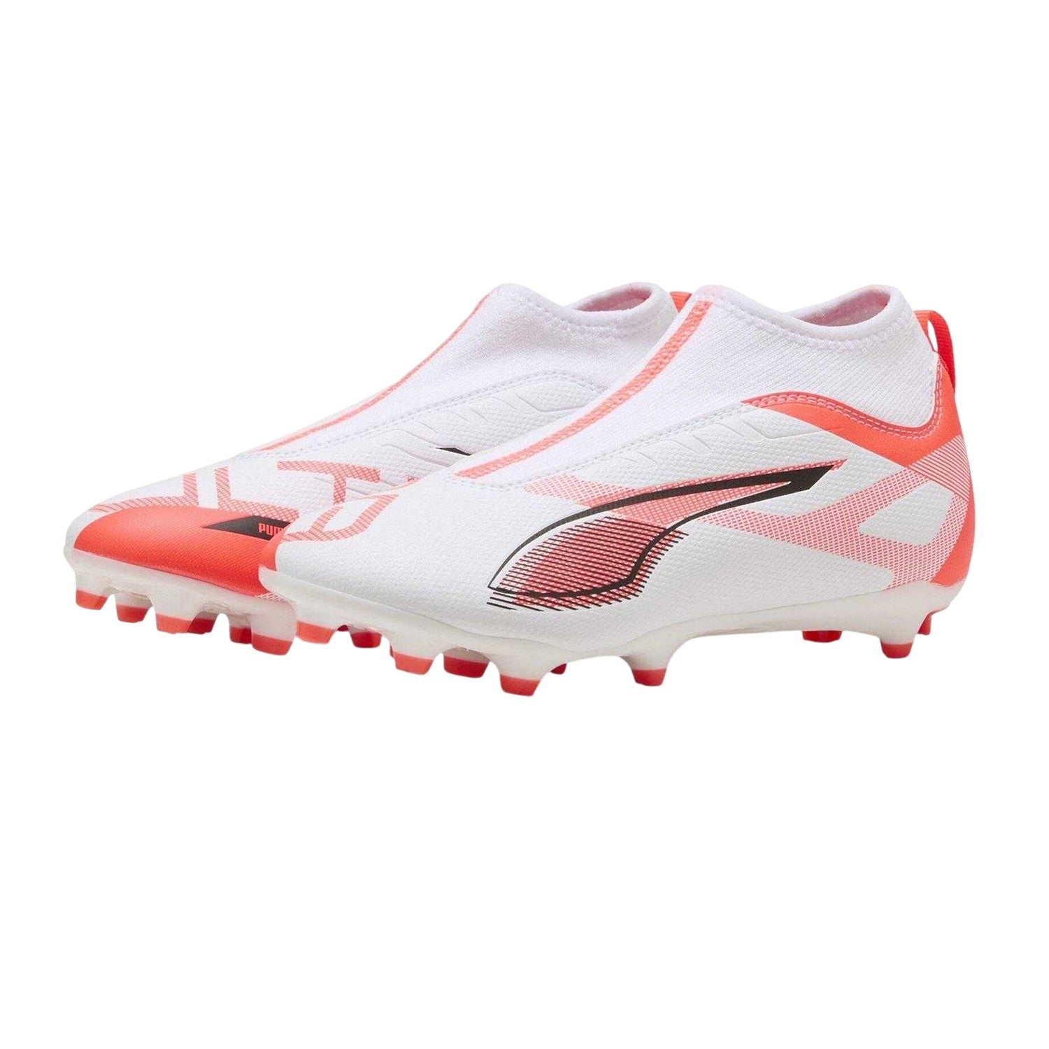 White-Blue - Pack Shot - Puma Childrens-Kids Ultra 5 Match+ Firm Ground Football Boots
