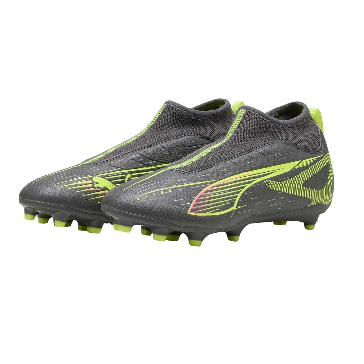 Silver - Pack Shot - Puma Childrens-Kids Ultra 5 Match+ Firm Ground Football Boots