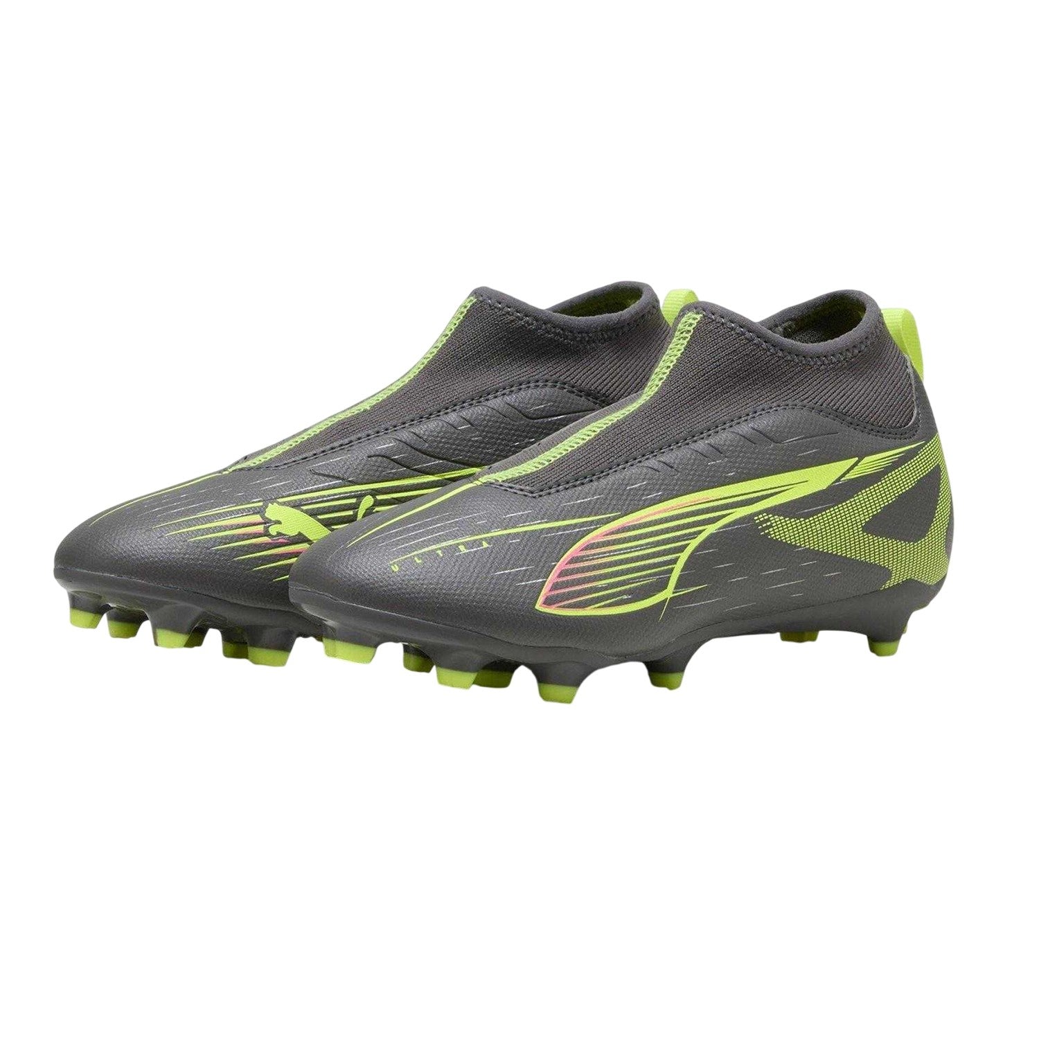 Silver - Pack Shot - Puma Childrens-Kids Ultra 5 Match+ Firm Ground Football Boots