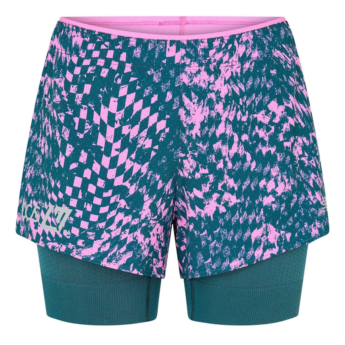 Pink - Front - New Balance Womens-Ladies London Edition 2 in 1 Running Shorts