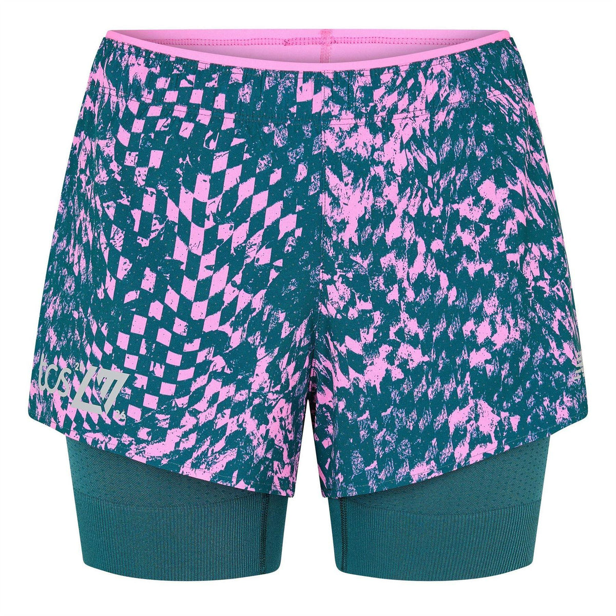 Pink - Front - New Balance Womens-Ladies London Edition 2 in 1 Running Shorts