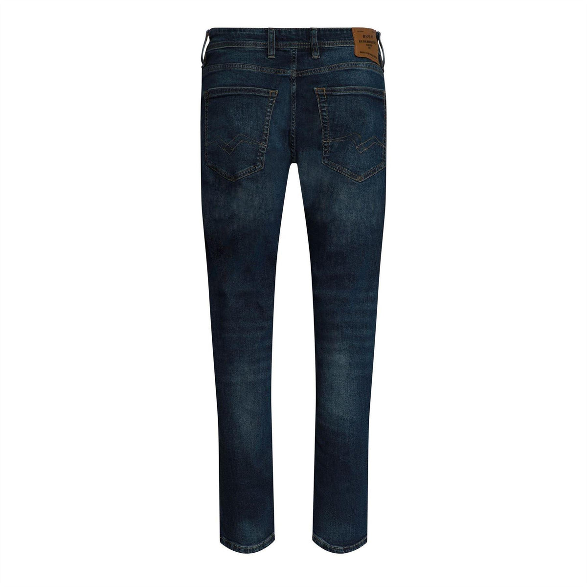 Dark Blue - Back - Replay Mens Grover Straight Leg Jeans
