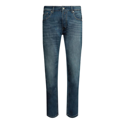 Medium Blue - Front - Replay Mens Grover Straight Leg Jeans