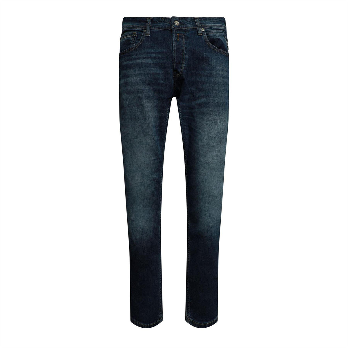 Dark Blue - Front - Replay Mens Grover Straight Leg Jeans
