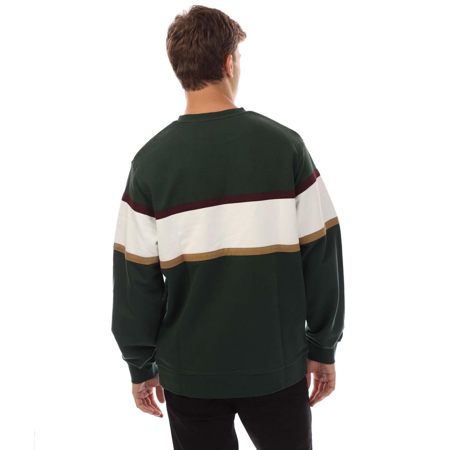 Green - Back - Lyle & Scott Mens Volley Stripe Sweatshirt