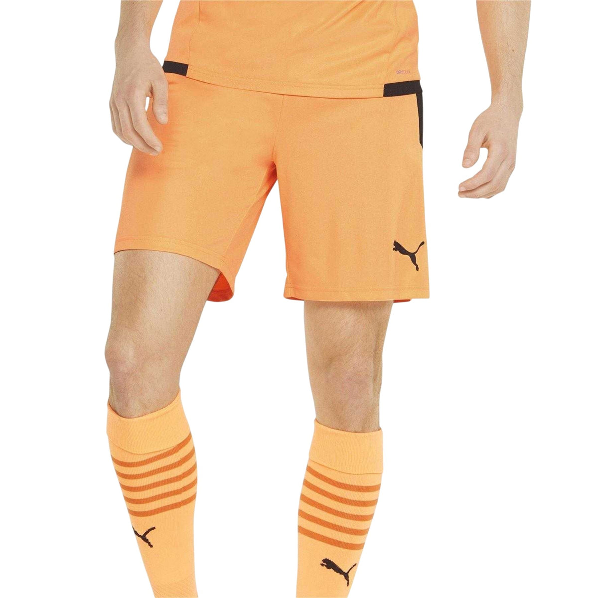 Neon Yellow-Black - Lifestyle - Puma Mens TeamLIGA Side Stripe Football Shorts