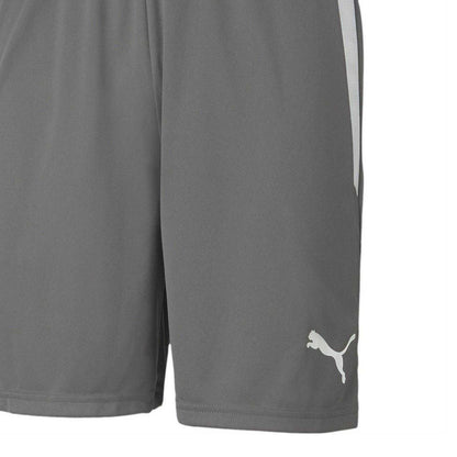 Smoke Blue-White - Side - Puma Mens TeamLIGA Side Stripe Football Shorts