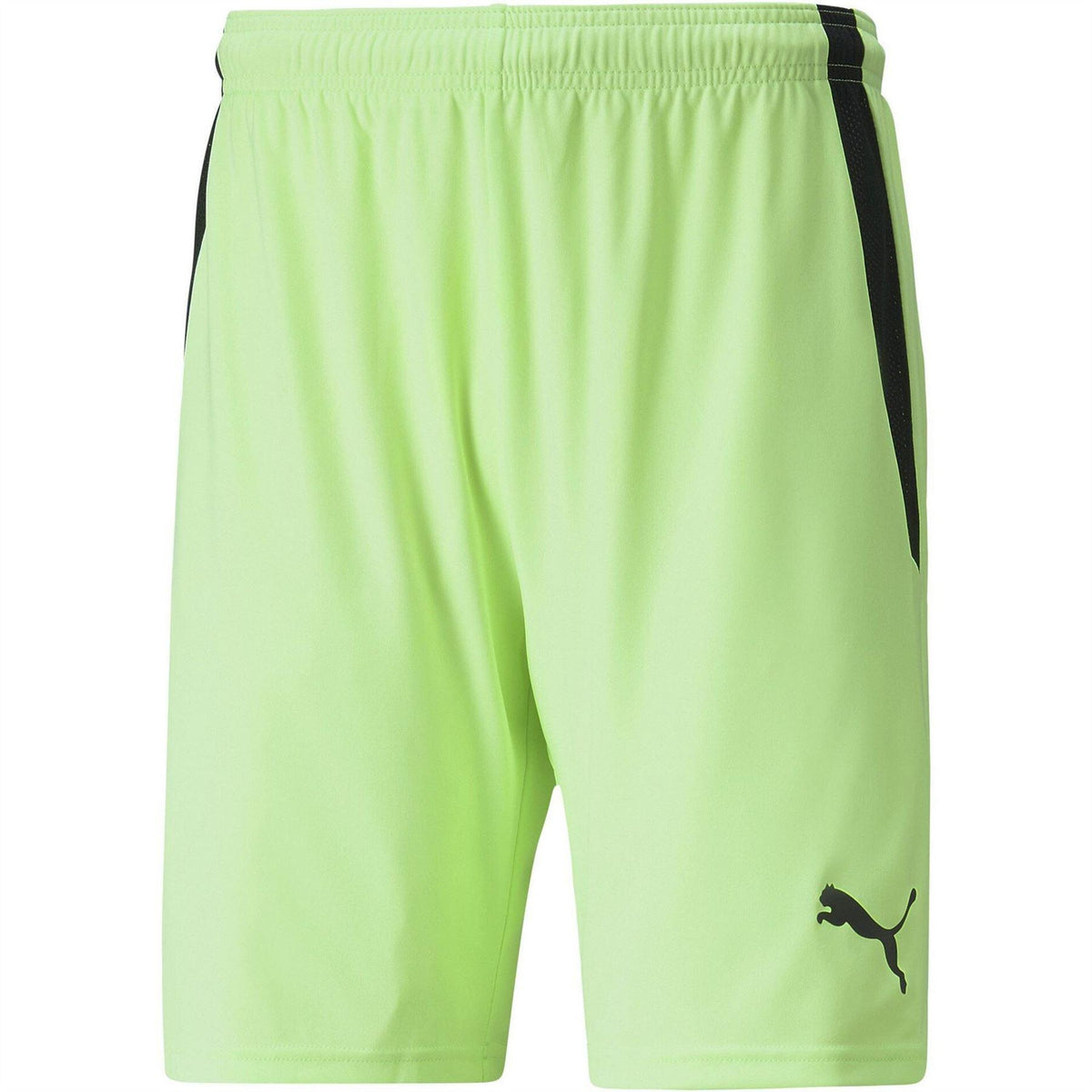 Lime-Black - Front - Puma Mens TeamLIGA Side Stripe Football Shorts