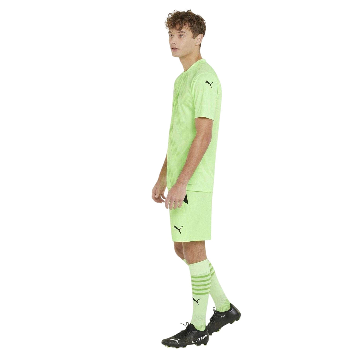 Lime-Black - Pack Shot - Puma Mens TeamLIGA Side Stripe Football Shorts