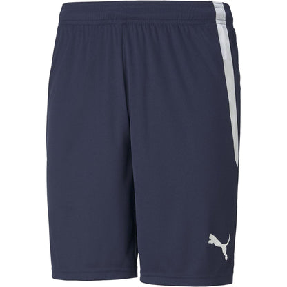 Peacoat Blue-White - Front - Puma Mens TeamLIGA Side Stripe Football Shorts