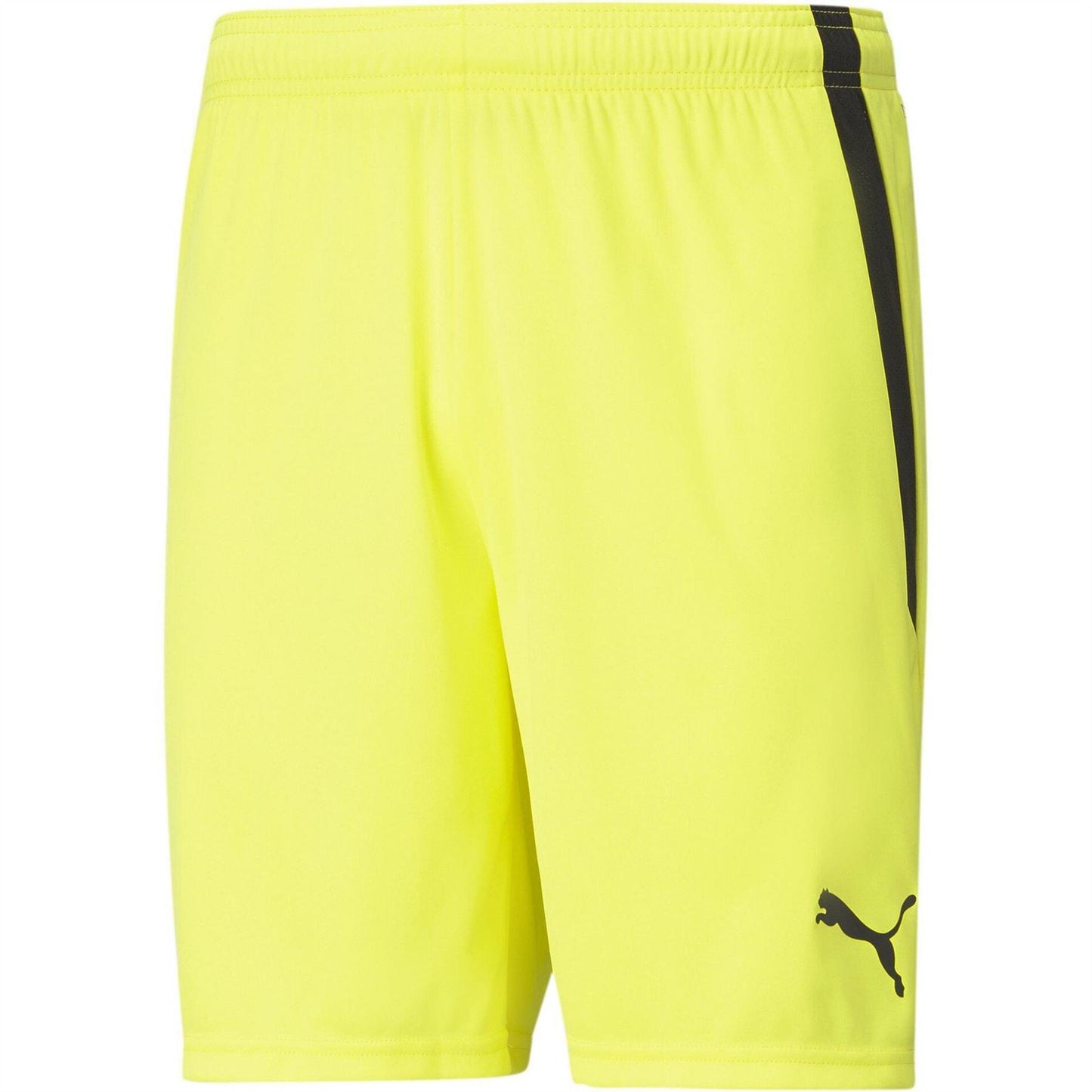 Fluorescent Yellow-Black - Front - Puma Mens TeamLIGA Side Stripe Football Shorts