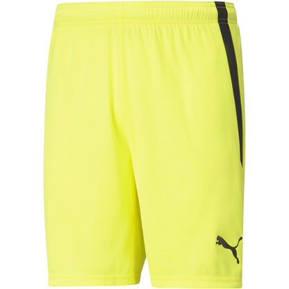 Fluorescent Yellow-Black - Front - Puma Mens TeamLIGA Side Stripe Football Shorts