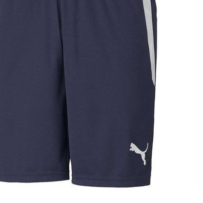 Peacoat Blue-White - Side - Puma Mens TeamLIGA Side Stripe Football Shorts