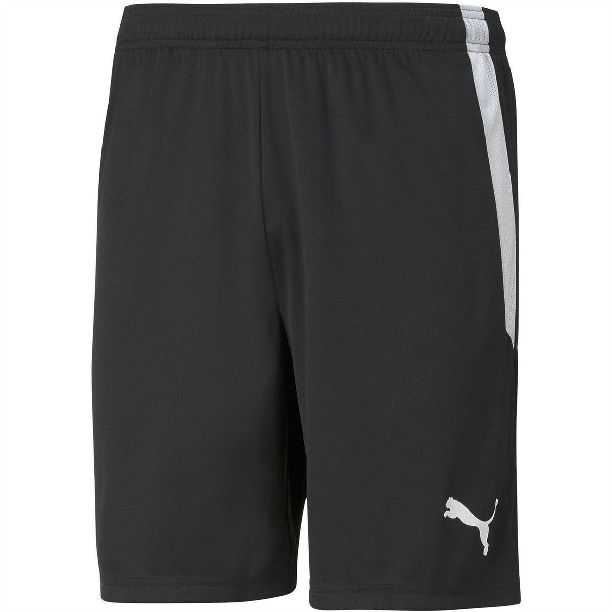 Black-White - Front - Puma Mens TeamLIGA Side Stripe Football Shorts