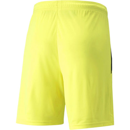 Fluorescent Yellow-Black - Back - Puma Mens TeamLIGA Side Stripe Football Shorts