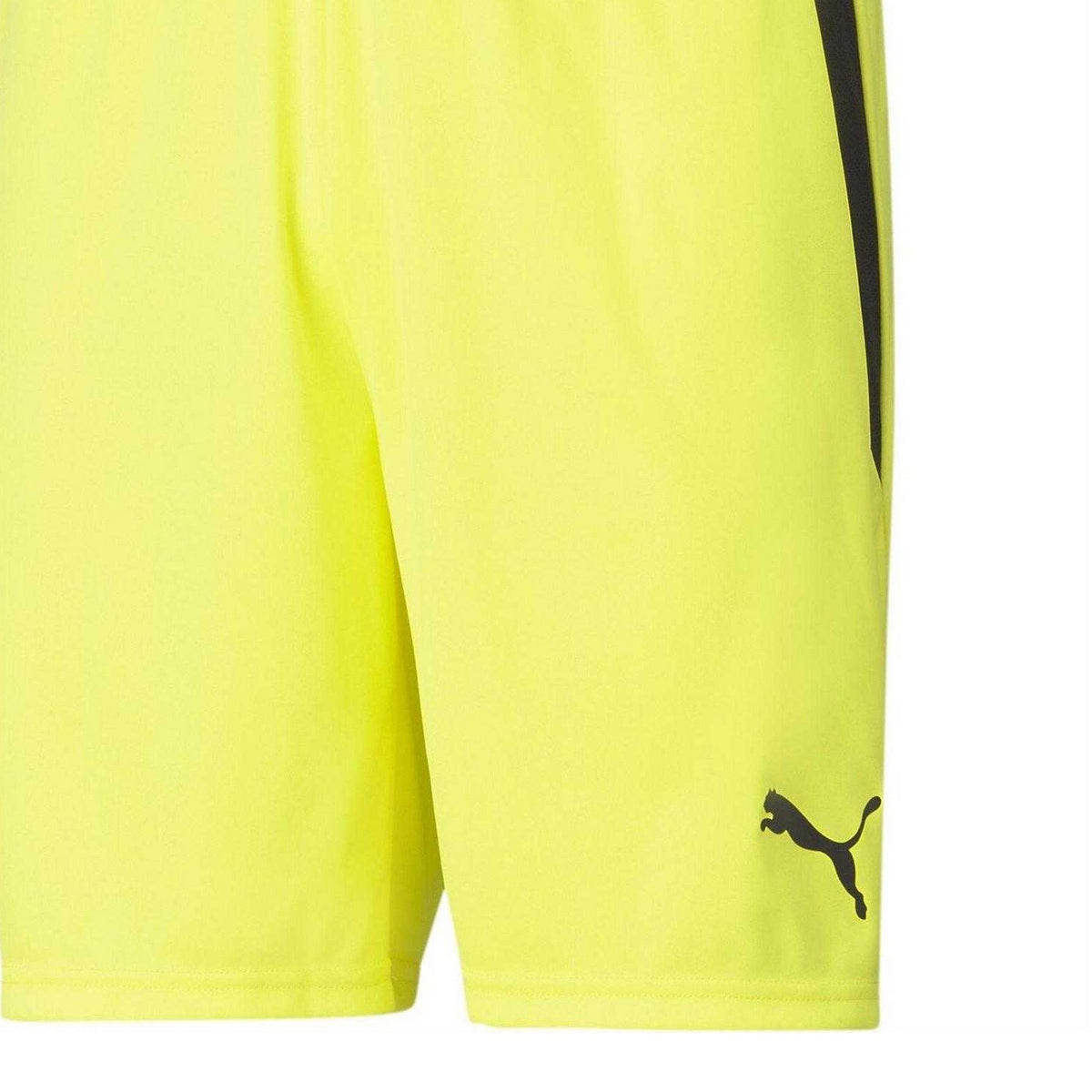 Fluorescent Yellow-Black - Side - Puma Mens TeamLIGA Side Stripe Football Shorts