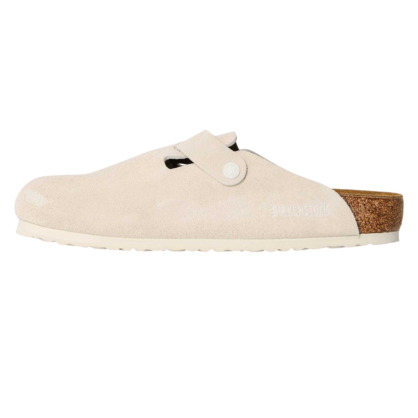 Antique White - Back - Birkenstock Mens Boston Suede Clogs