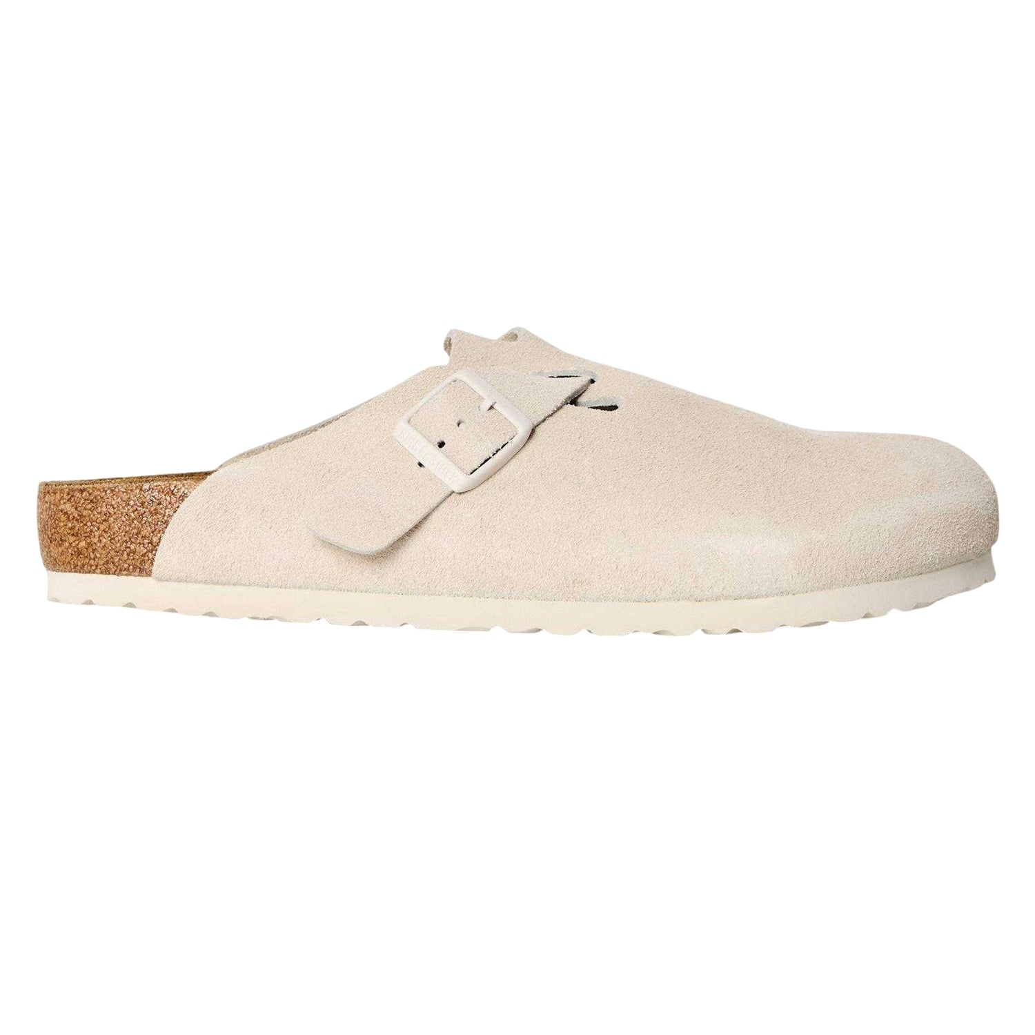 Antique White - Front - Birkenstock Mens Boston Suede Clogs