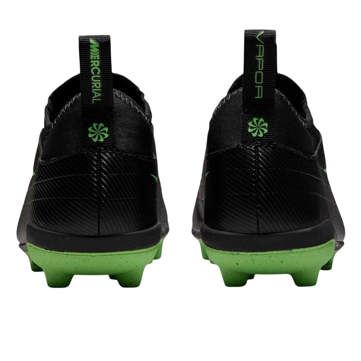 Black-Green - Back - Nike Childrens-Kids Firm Ground Football Boots