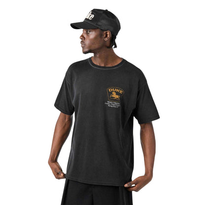 Black-Yellow - Lifestyle - Duke Mens Back Print Oversized T-Shirt
