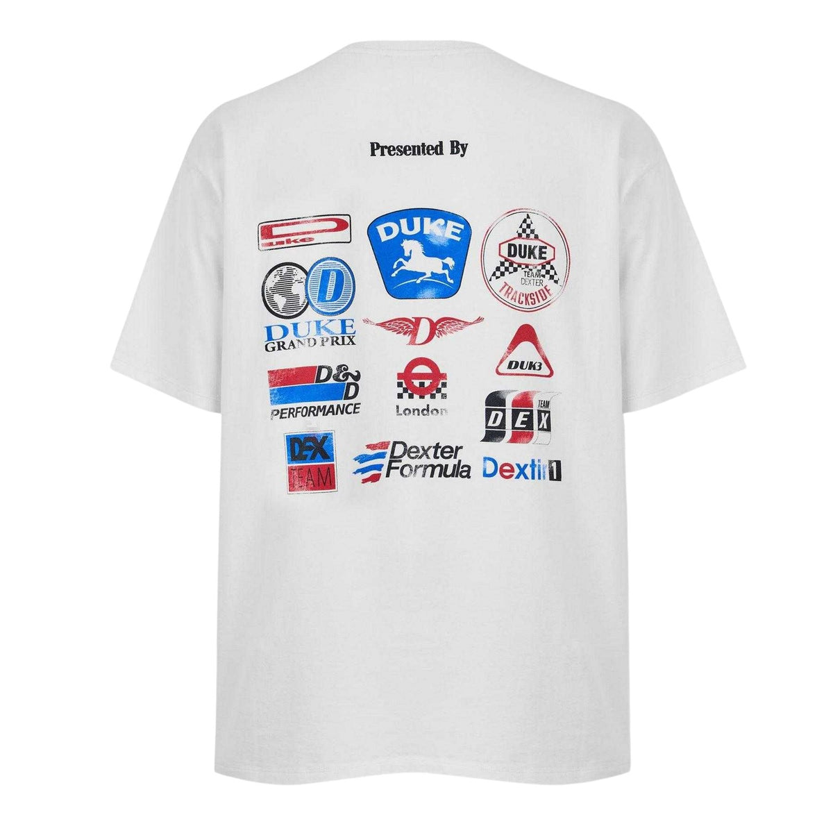 Vintage White - Back - Duke Mens Back Print Oversized T-Shirt