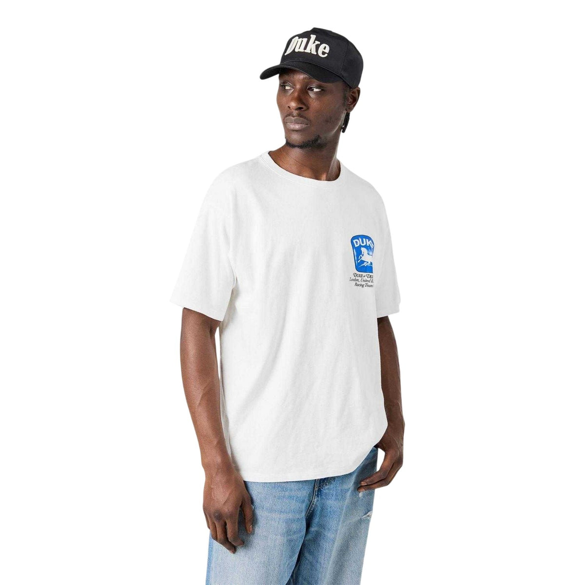 Vintage White - Lifestyle - Duke Mens Back Print Oversized T-Shirt