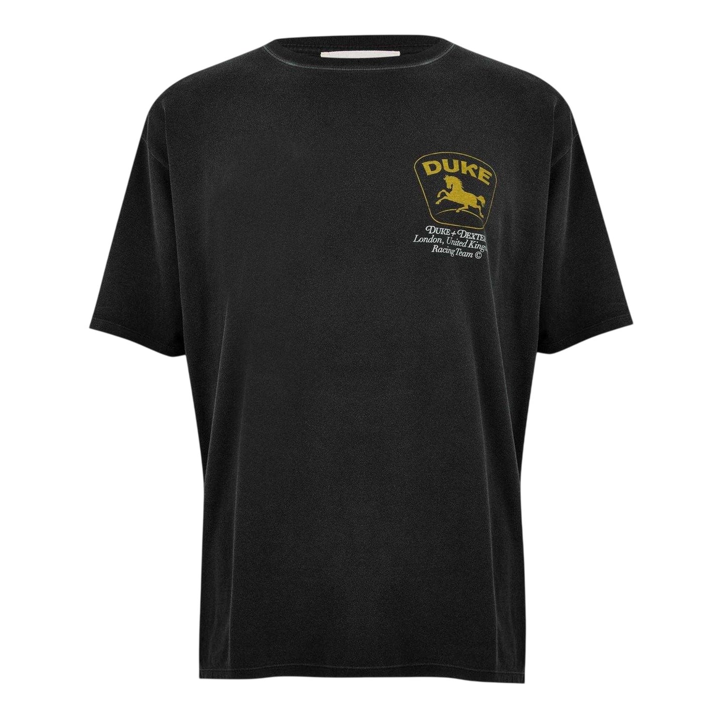 Black-Yellow - Front - Duke Mens Back Print Oversized T-Shirt