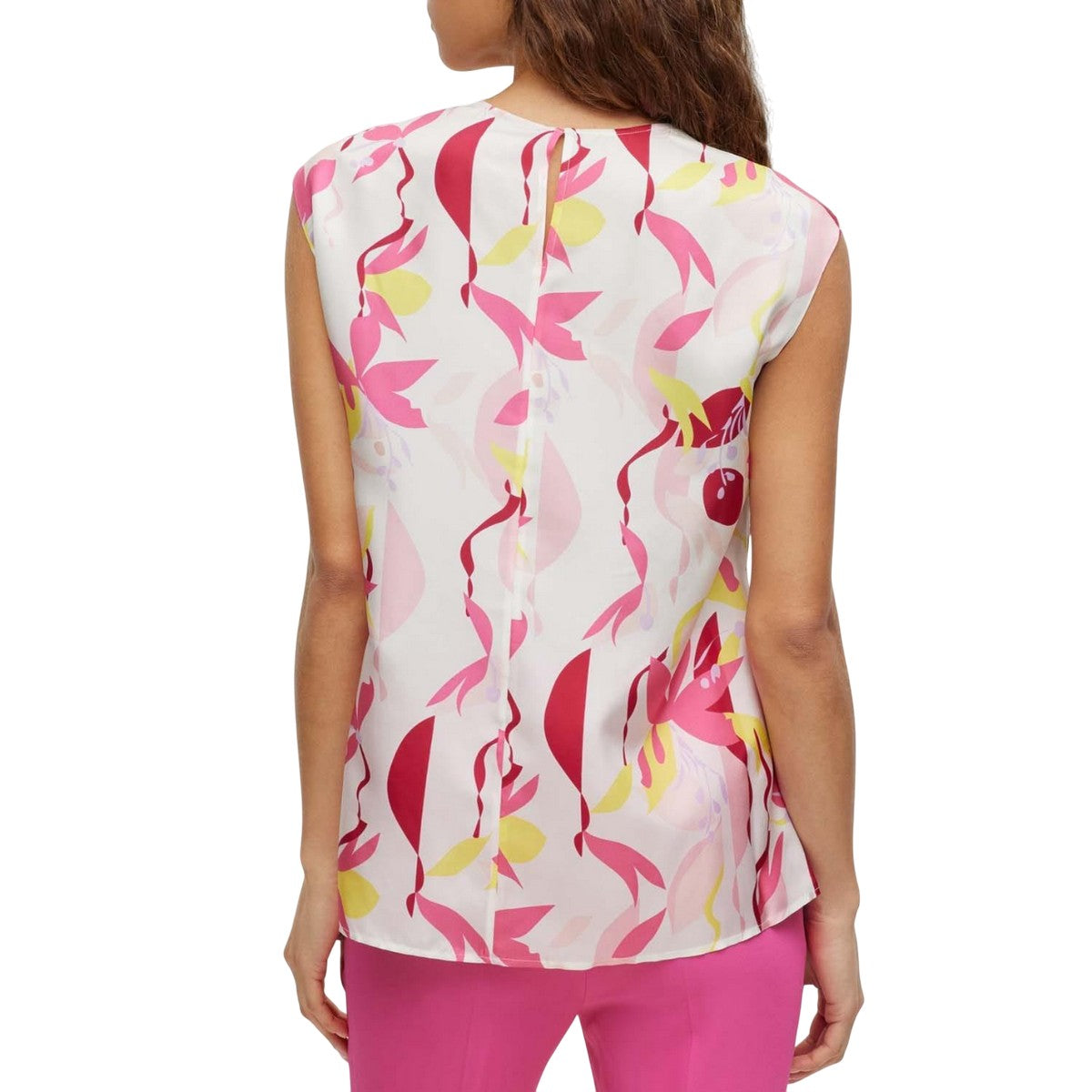 Multicoloured - Back - Boss Womens-Ladies Iore Floral Silk Top