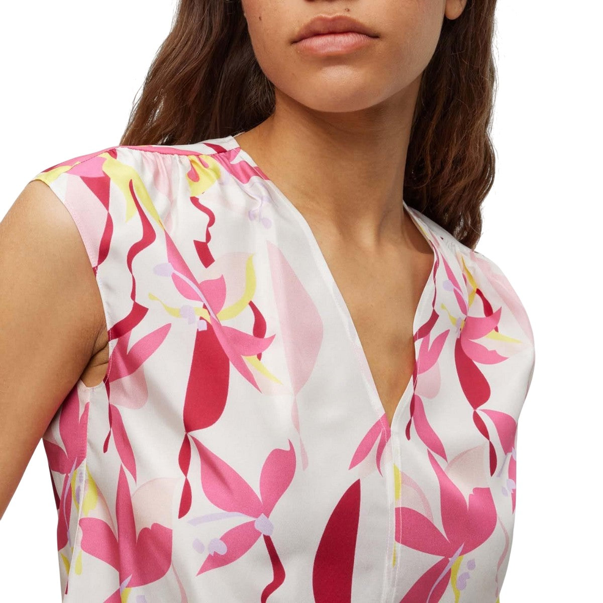 Multicoloured - Side - Boss Womens-Ladies Iore Floral Silk Top