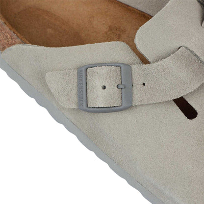 Stone - Lifestyle - Birkenstock Womens-Ladies Boston Suede Clogs