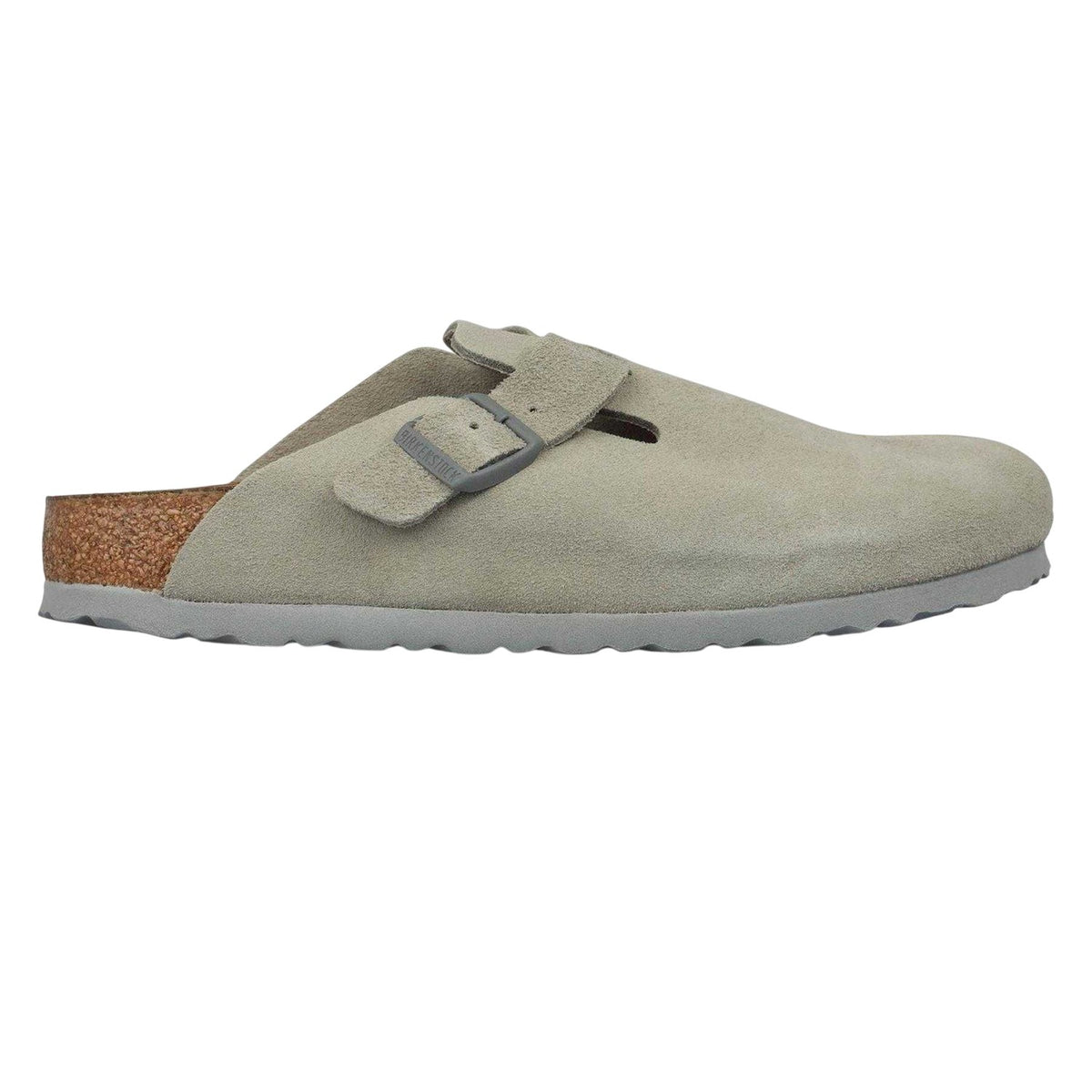 Stone - Front - Birkenstock Womens-Ladies Boston Suede Clogs