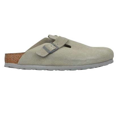 Stone - Front - Birkenstock Womens-Ladies Boston Suede Clogs